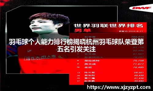 羽毛球个人能力排行榜揭晓杭州羽毛球队荣登第五名引发关注